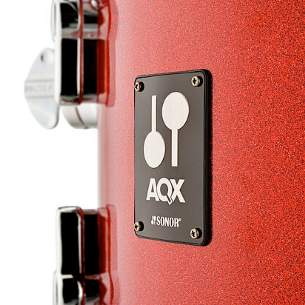 Sonor AQX Series Jungle Drum Set, Red Moon Sparkle Acoustic Drums Sky Music