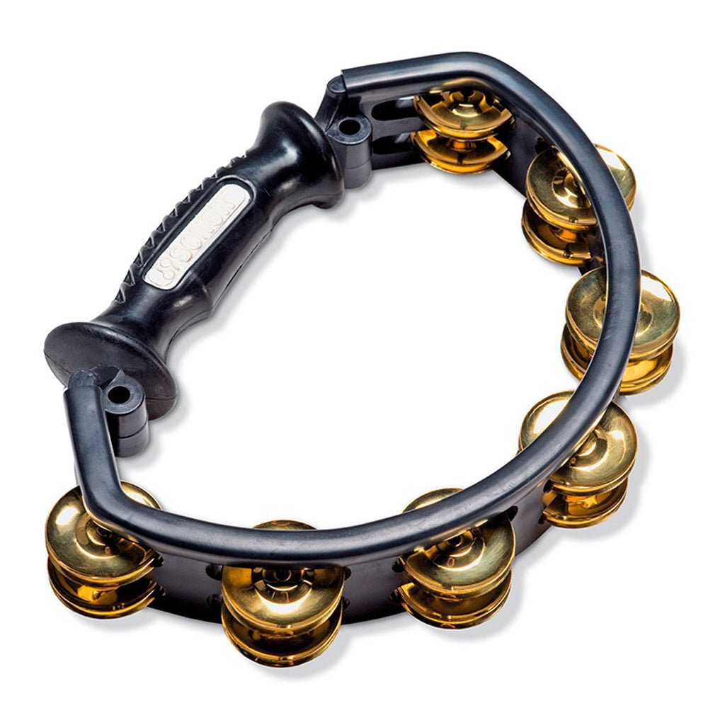 Sonor Black Tambourine With Handle - Brass Jingles Percussion Sky Music