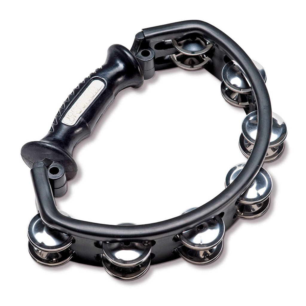 Sonor Black Tambourine With Handle - Steel Jingles Percussion Sky Music