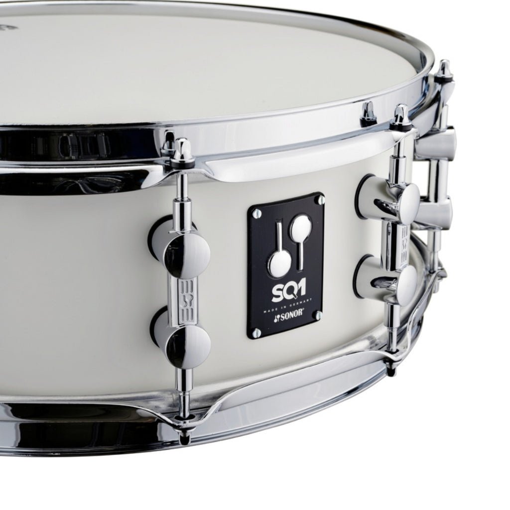 Sonor SQ1 14"x5" Snare Drum - Satin Pure White Acoustic Drums Sky Music