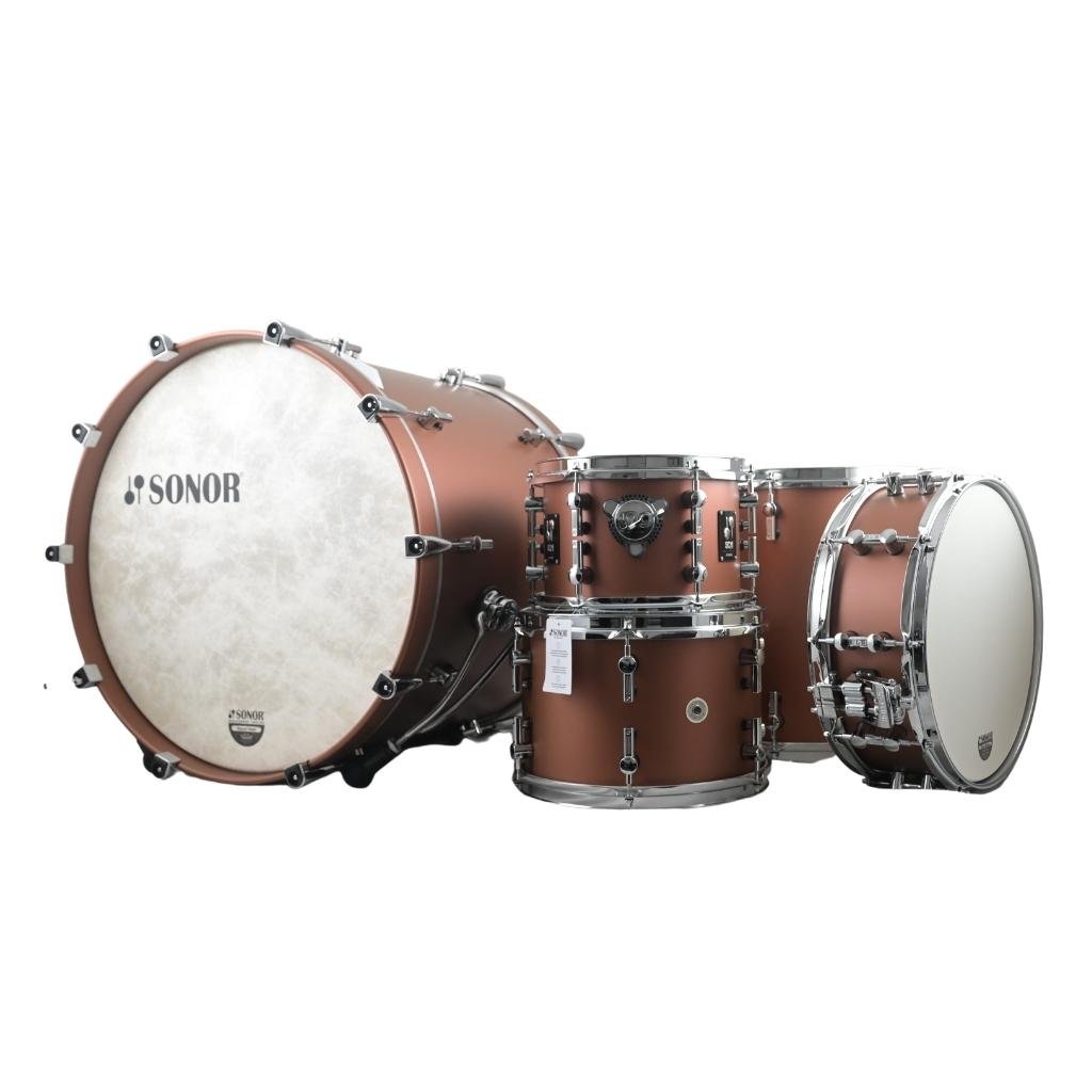 Sonor SQ1 Series 22" 5 Piece Shell Pack - Satin Copper Brown Acoustic Drums Sky Music