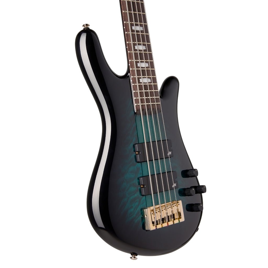 Spector Icon NS-5 Neck Through Electric Bass Guitar - Black & Blue Bass Guitars Sky Music