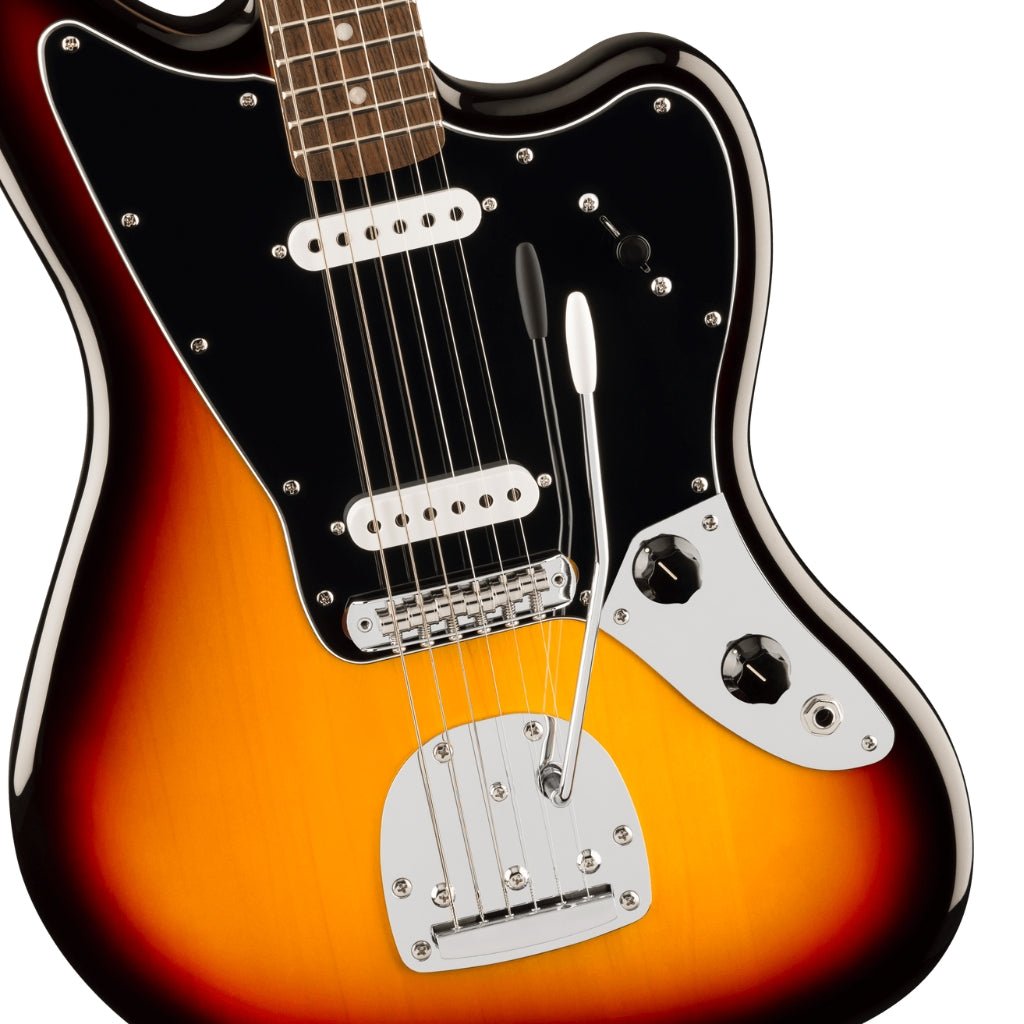 Squier Affinity Series Jaguar with Laurel Fingerboard and Black Pickguard - 3 Colour Sunburst Electric Guitars Sky Music