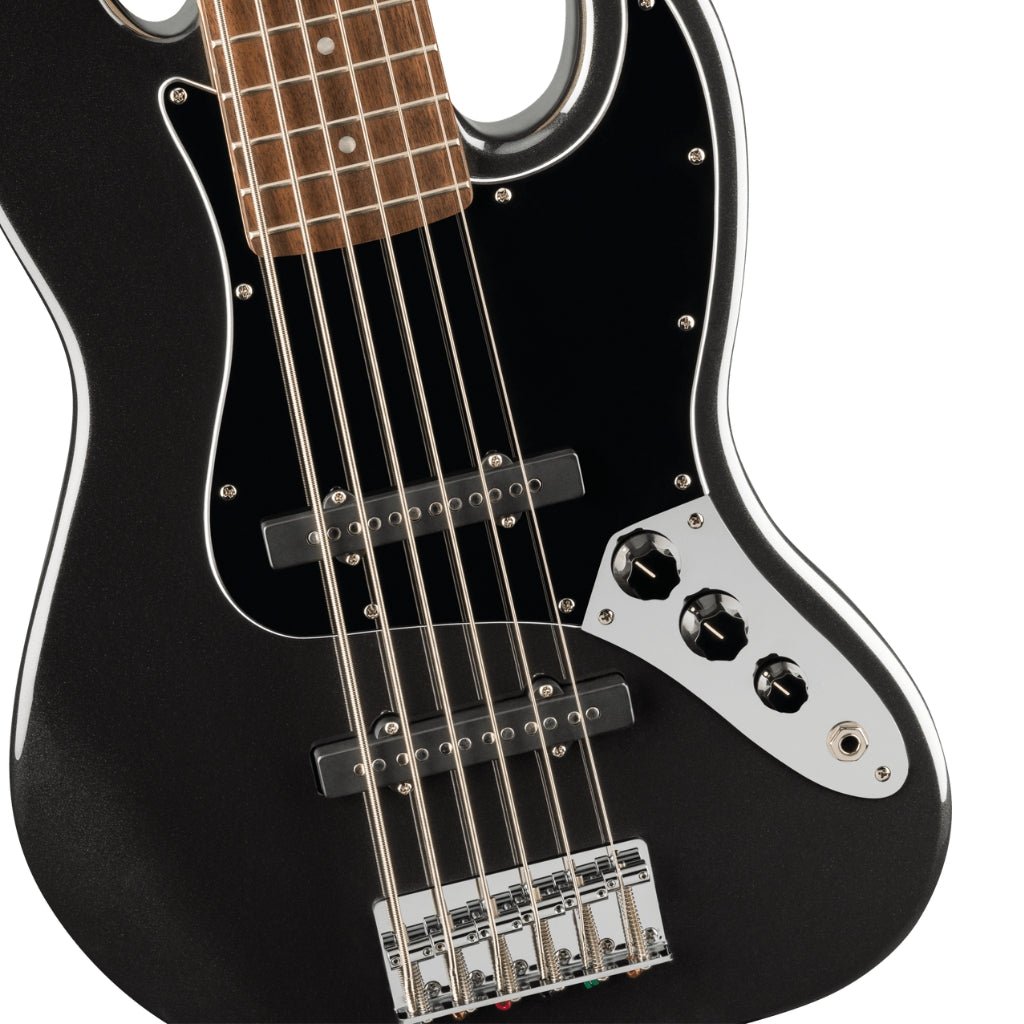 Squier Affinity Series Jazz Bass VI with Laurel Fingerboard and Black Pickguard - Black Metallic Bass Guitars Sky Music