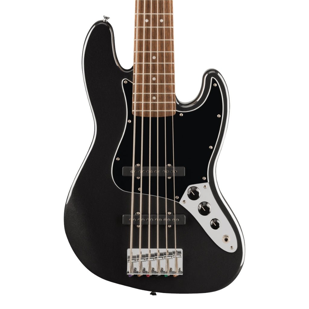 Squier Affinity Series Jazz Bass VI with Laurel Fingerboard and Black Pickguard - Black Metallic Bass Guitars Sky Music