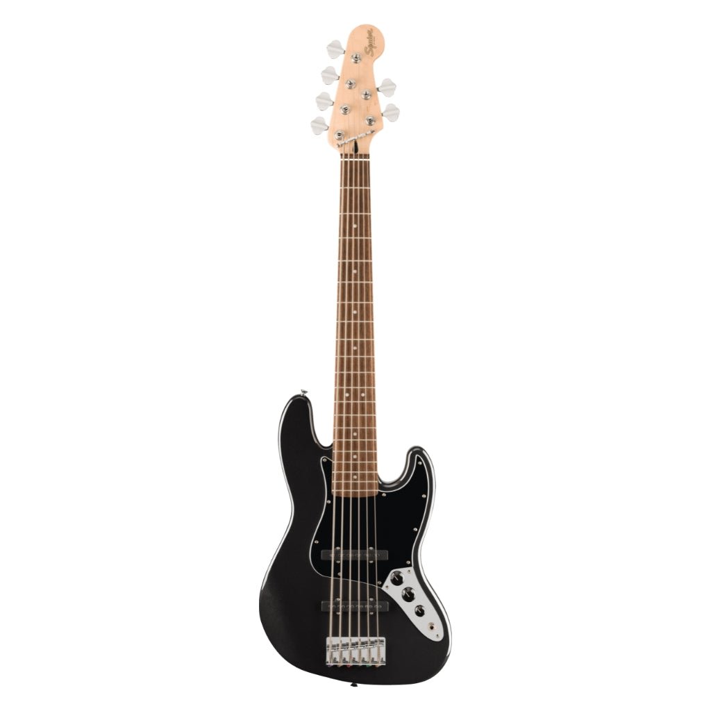 Squier Affinity Series Jazz Bass VI with Laurel Fingerboard and Black Pickguard - Black Metallic Bass Guitars Sky Music