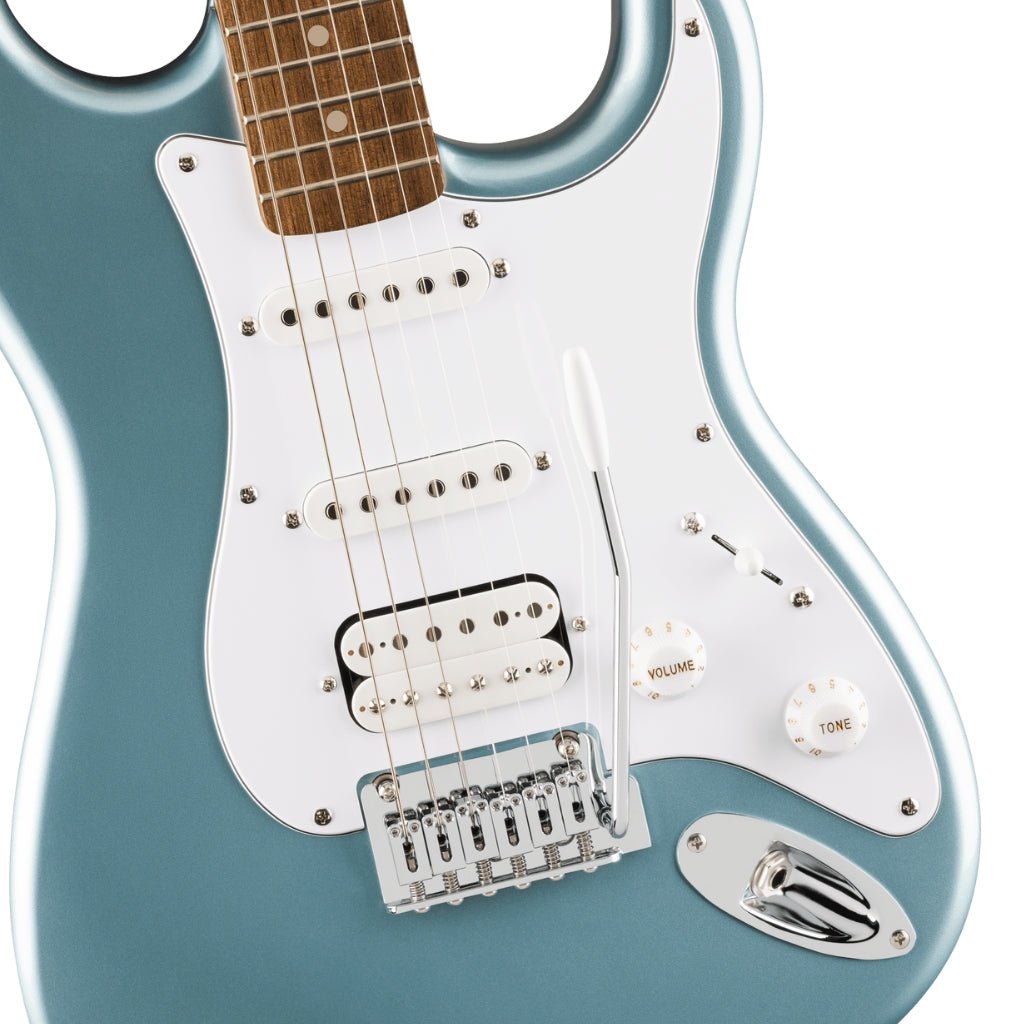 Squier Affinity Series Stratocaster Junior HSS Laurel Fingerboard with White Pickguard - Ice Blue Metallic Electric Guitars Sky Music