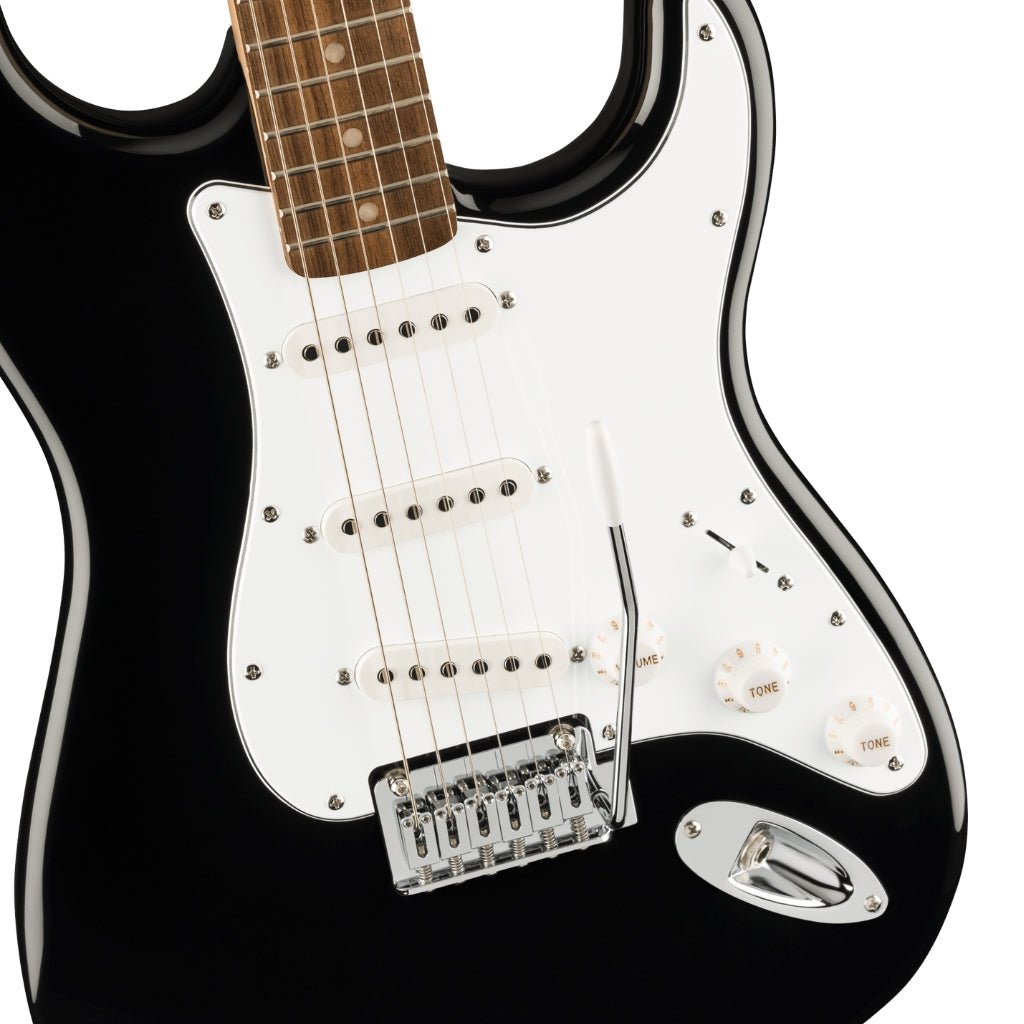 Squier Affinity Series Stratocaster Mustang Micro Pack Laurel Fingerboard with Gig Bag - Black Electric Guitars Sky Music