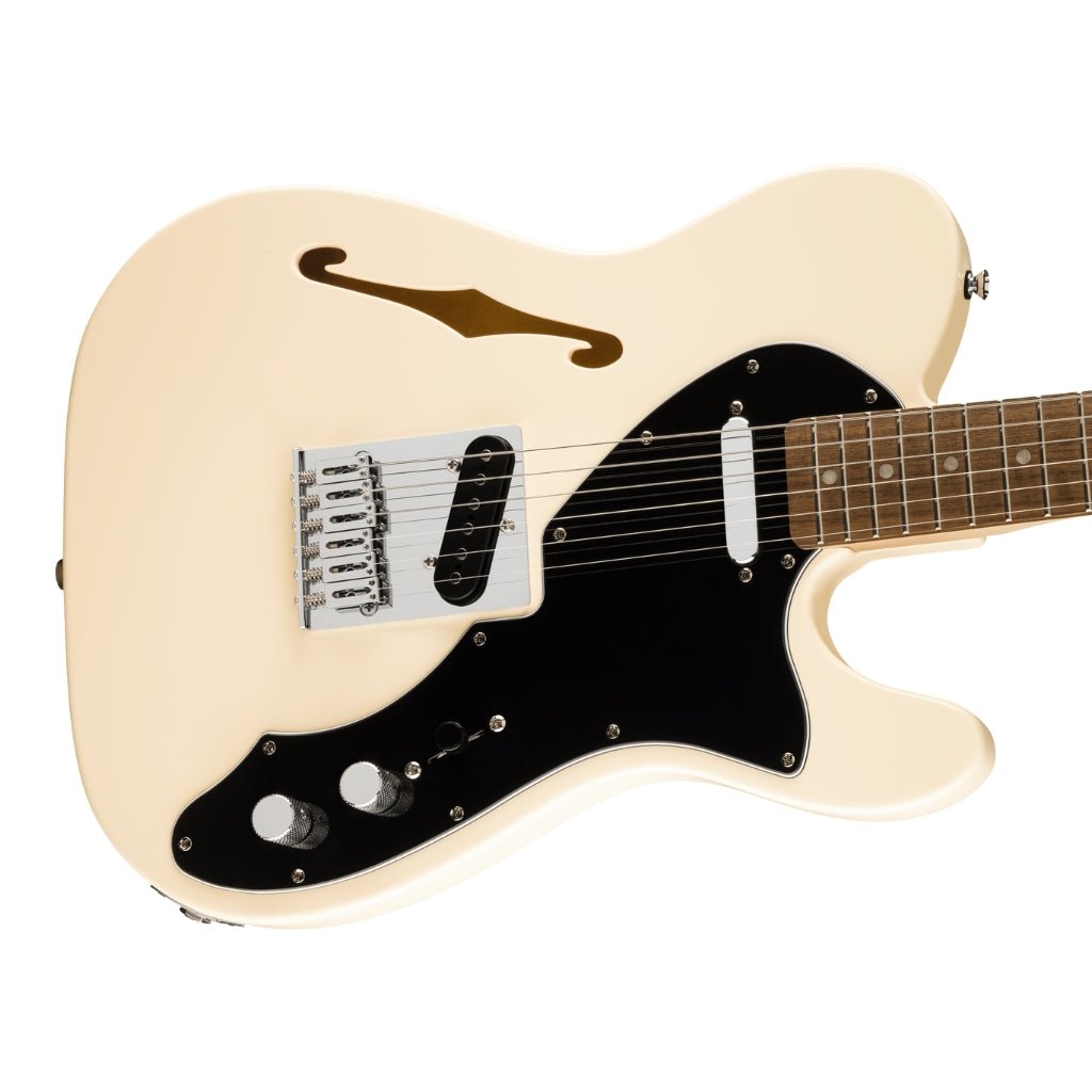 Squier Affinity Series Telecaster Thinline Laurel Fingerboard with Black Pickguard - Olympic White Electric Guitars Sky Music