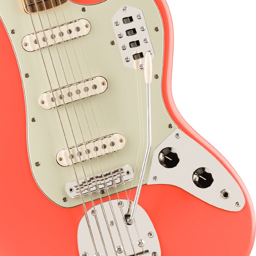 Squier Classic Vibe Limited Edition 6-String Bass VI w/Mint Pickguard - Tahitian Coral Bass Guitars Sky Music