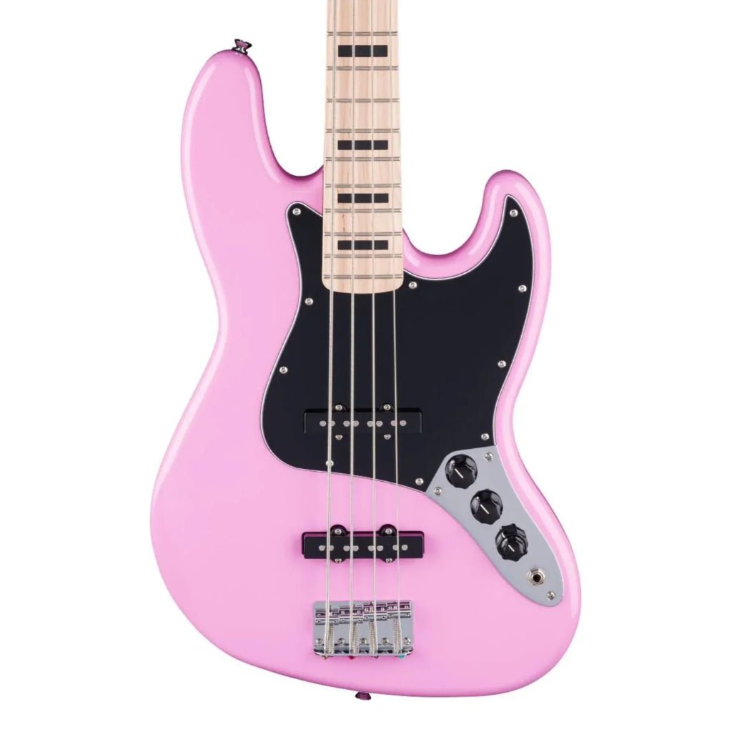 Squier FSR Affinity Active Jazz Bass - Flash Pink, Maple Fingerboard Bass Guitars Sky Music