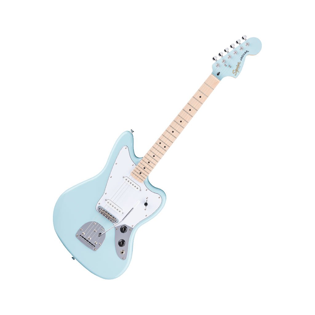 Squier FSR Affinity Limited Edition Jaguar Maple Neck w/White Pickguard - Daphne Blue Electric Guitars Sky Music