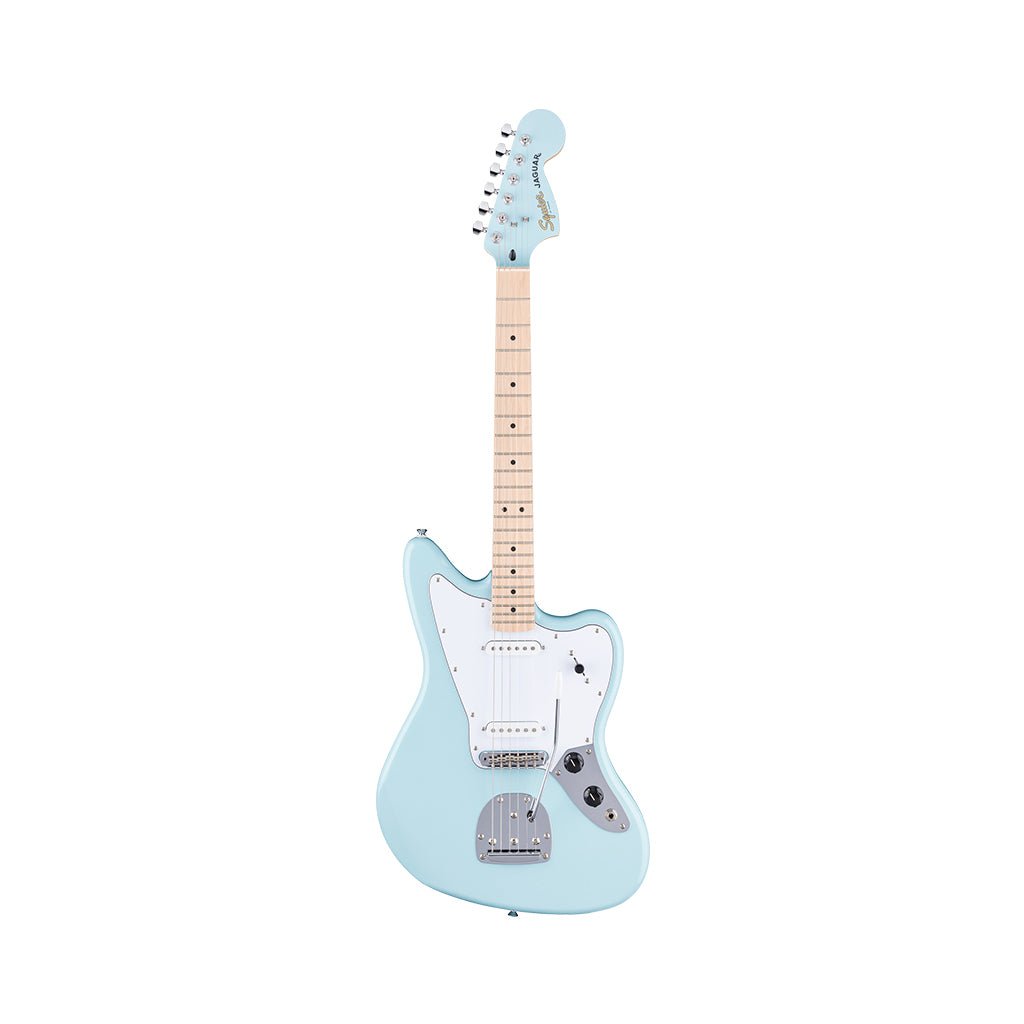 Squier FSR Affinity Limited Edition Jaguar Maple Neck w/White Pickguard - Daphne Blue Electric Guitars Sky Music