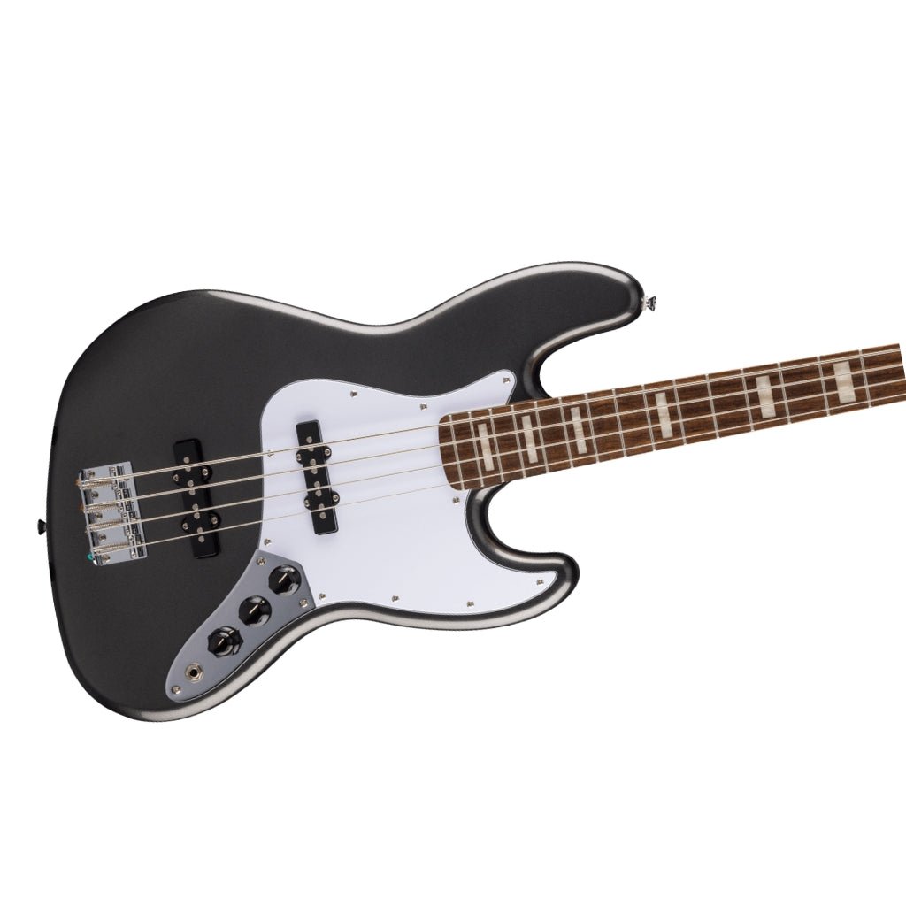 Squier FSR Affinity Series Active Jazz Bass - Charcoal Frost Metallic, Laurel Fingerboard Electric Guitars Sky Music