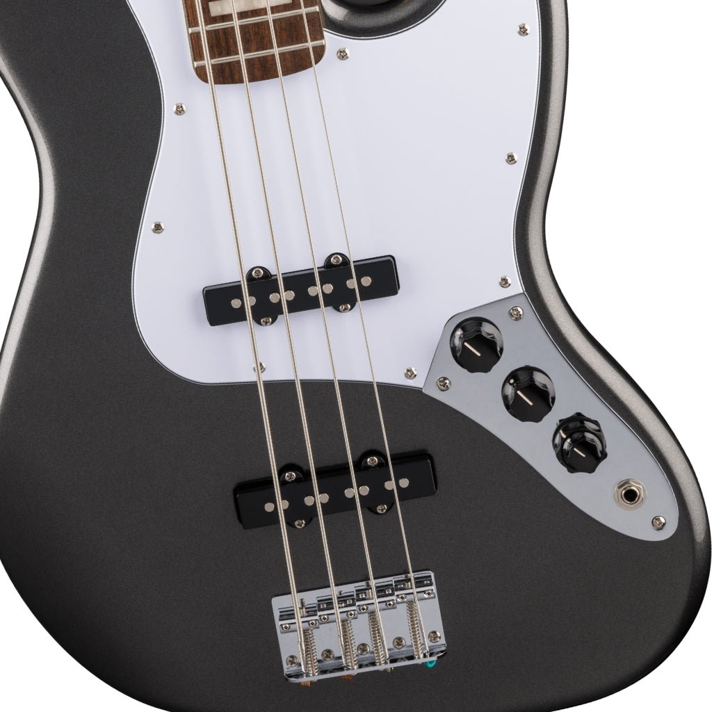 Squier FSR Affinity Series Active Jazz Bass - Charcoal Frost Metallic, Laurel Fingerboard Electric Guitars Sky Music