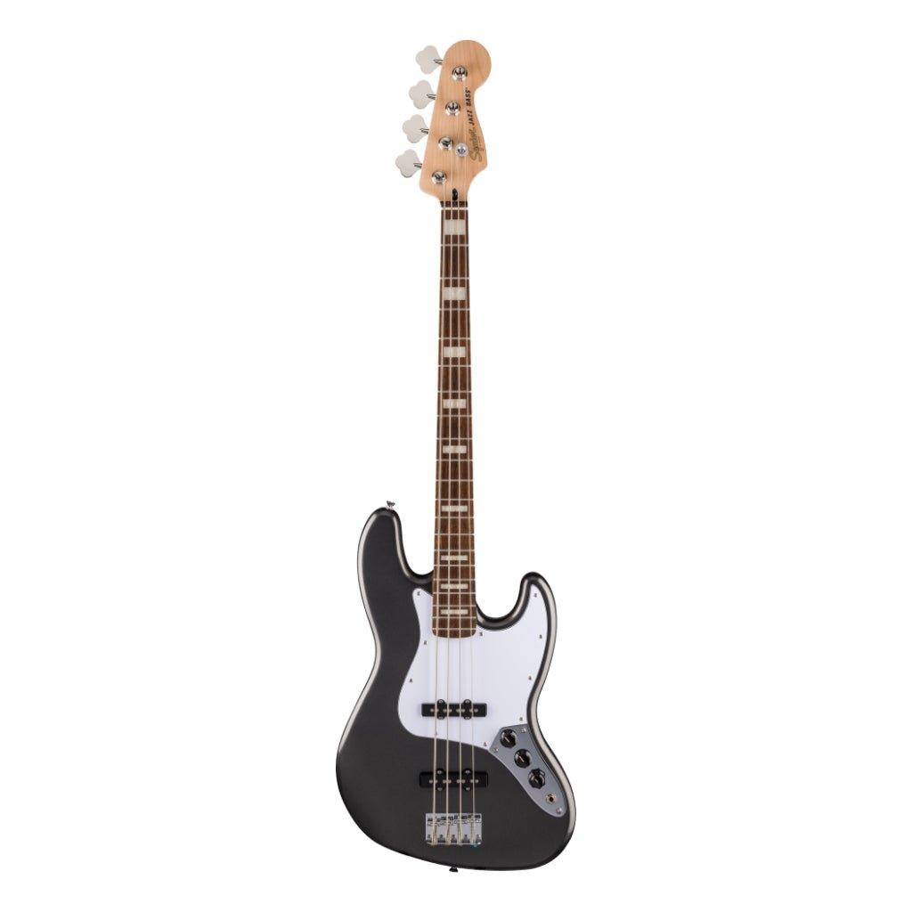 Squier FSR Affinity Series Active Jazz Bass - Charcoal Frost Metallic, Laurel Fingerboard Electric Guitars Sky Music