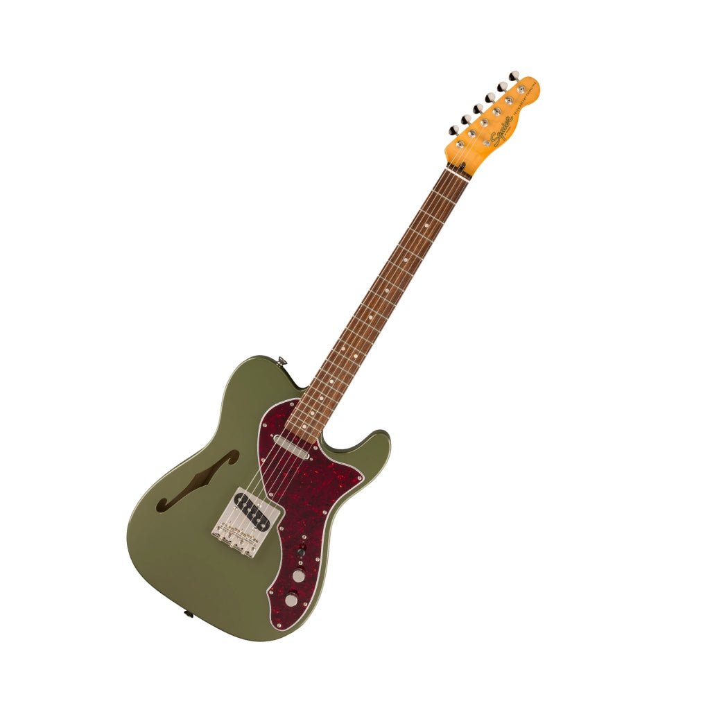 Squier FSR Classic Vibe 60s Telecaster Thinline Laurel Fingerboard - Antique Olive Electric Guitars Sky Music