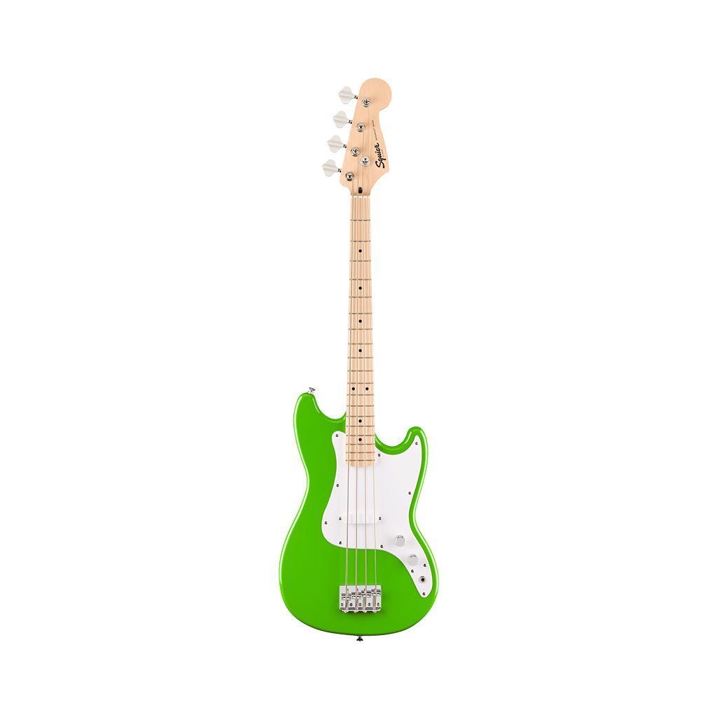 Squier FSR Sonic Limited Edition Bronco Bass Maple Fingerboard w/White Pickguard - Lime Green Bass Guitars Sky Music