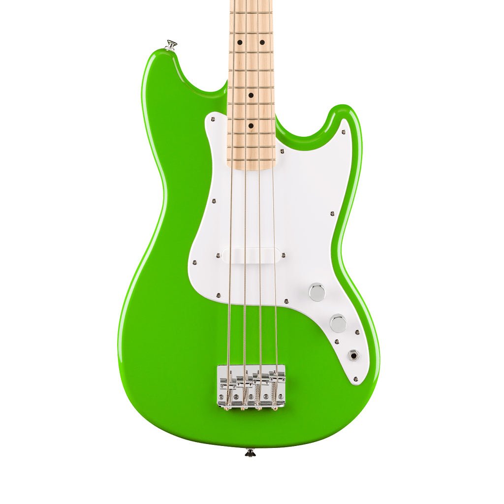 Squier FSR Sonic Limited Edition Bronco Bass Maple Fingerboard w/White Pickguard - Lime Green Bass Guitars Sky Music