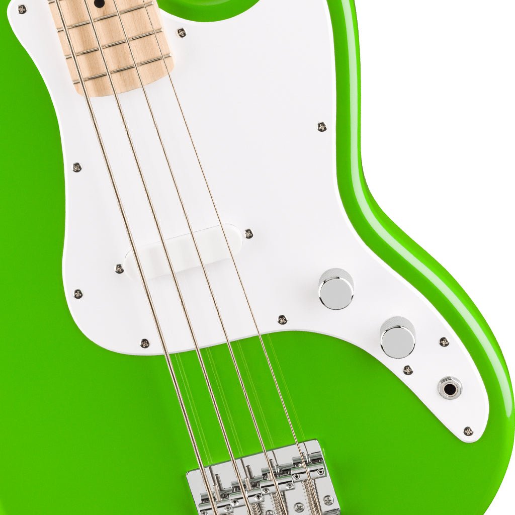 Squier FSR Sonic Limited Edition Bronco Bass Maple Fingerboard w/White Pickguard - Lime Green Bass Guitars Sky Music