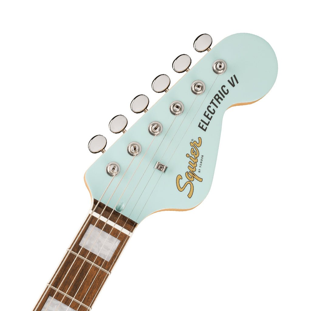 Squier Paranormal Electric VI Laurel Fingerboard Electric Guitar - Daphne Blue Electric Guitars Sky Music