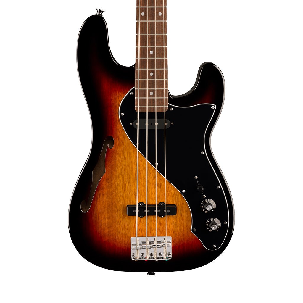 Squier Paranormal Precision Bass Thinline SJ Laurel Fingerboard - 3-Color Sunburst Bass Guitars Sky Music