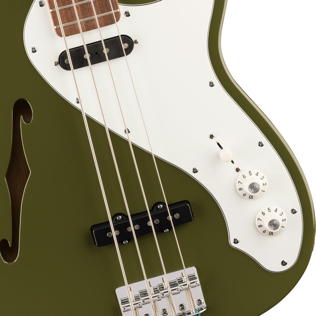 Squier Paranormal Precision Bass Thinline SJ Laurel Fingerboard - Olive Bass Guitars Sky Music