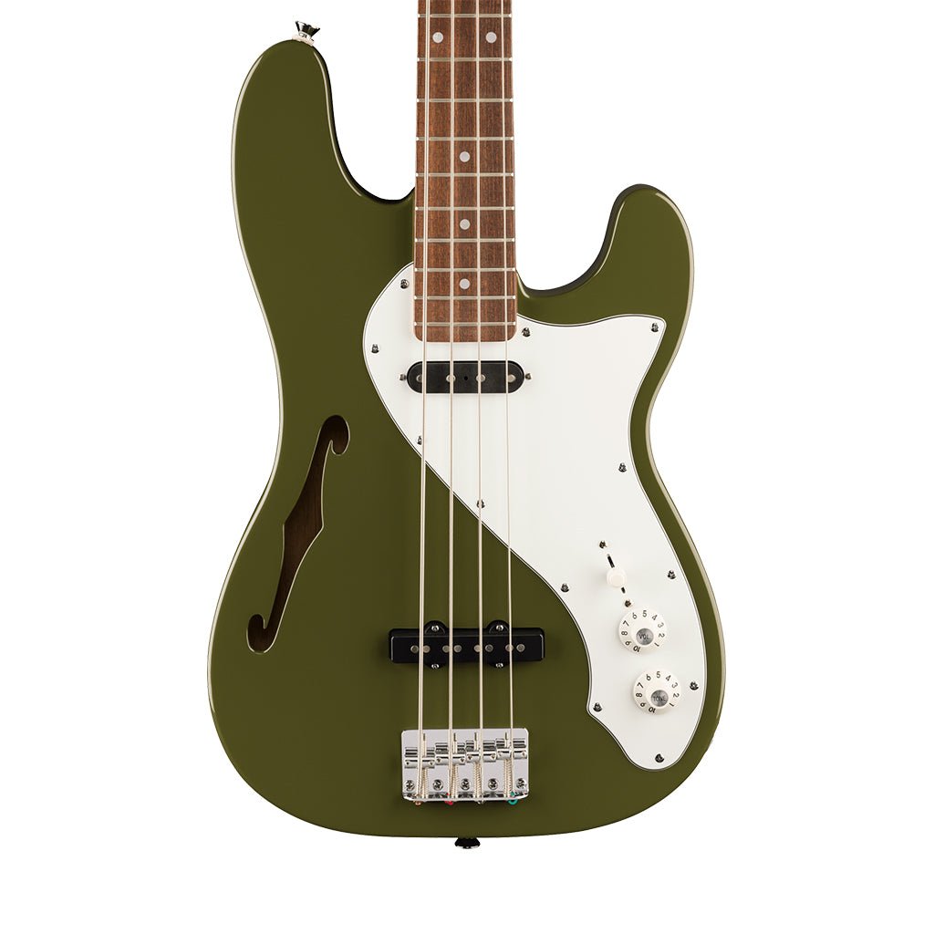 Squier Paranormal Precision Bass Thinline SJ Laurel Fingerboard - Olive Bass Guitars Sky Music