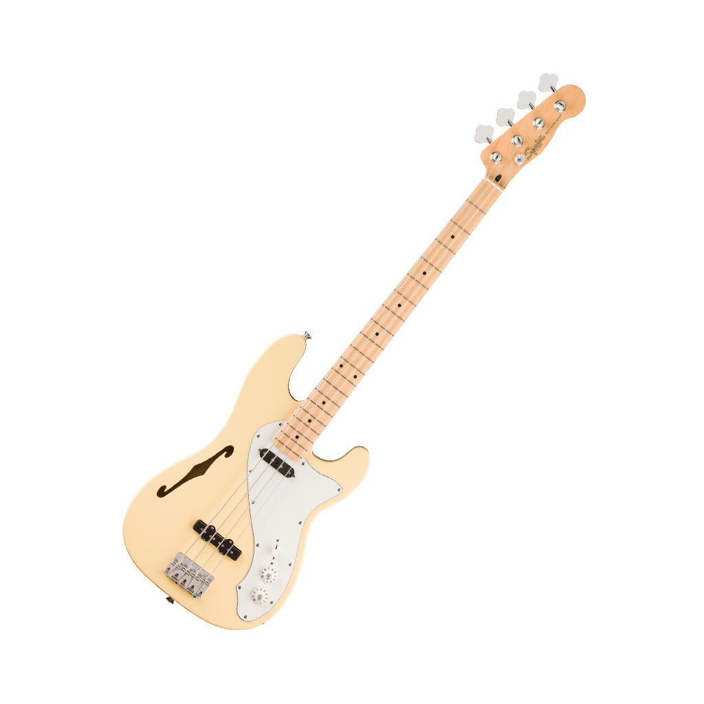 Squier Paranormal Precision Bass Thinline SJ Laurel Fingerboard - Vintage White Bass Guitars Sky Music