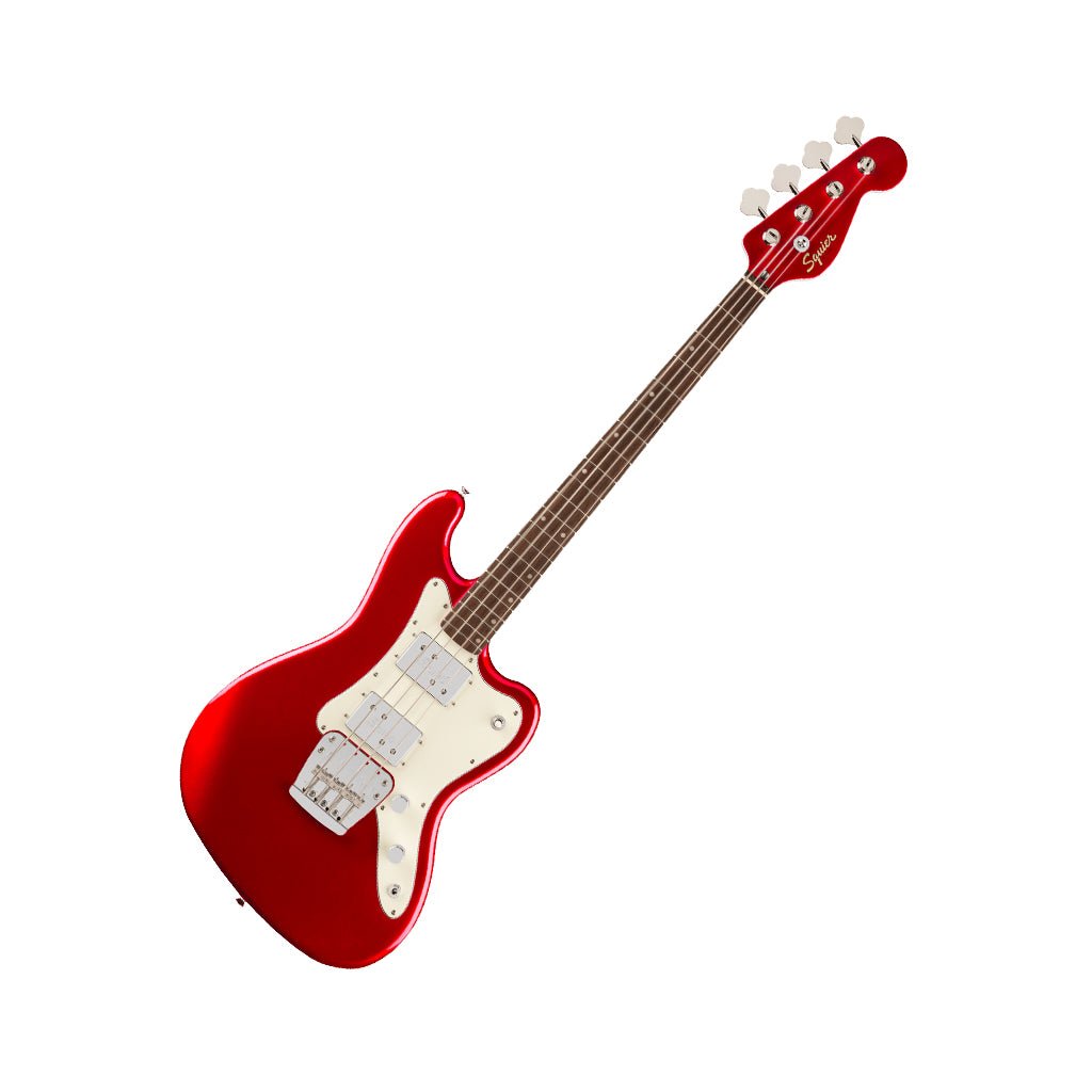 Squier Paranormal Rascal Limited Edition Bass HH Laurel Fingerboard - Candy Apple Red Bass Guitars Sky Music