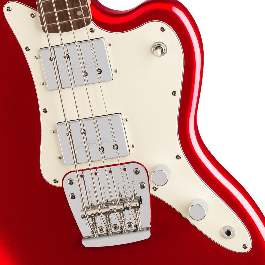 Squier Paranormal Rascal Limited Edition Bass HH Laurel Fingerboard - Candy Apple Red Bass Guitars Sky Music