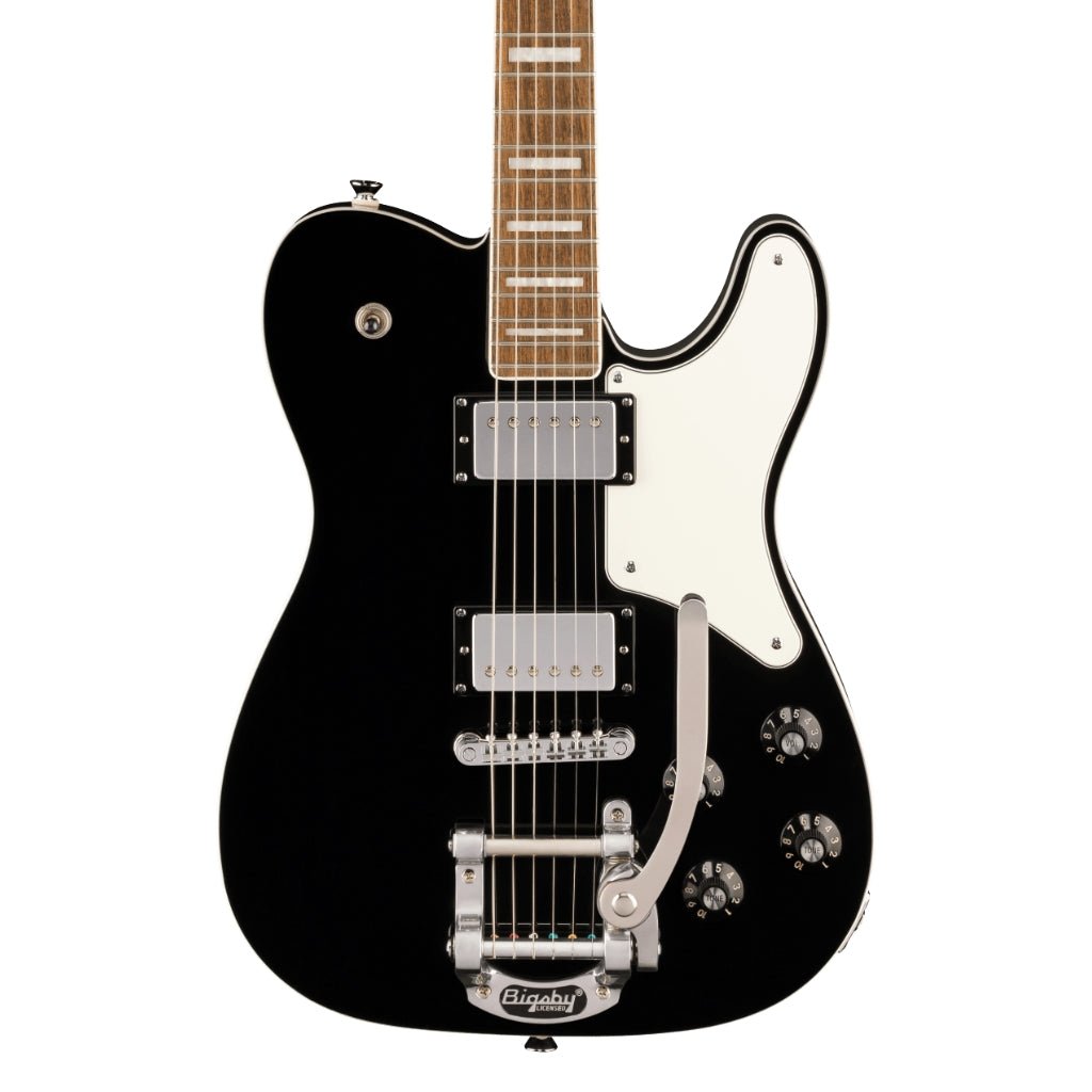 Squier Paranormal Troublemaker Telecaster Deluxe Bigsby Electric Guitar - Black, Laurel Fingerboard Electric Guitars Sky Music