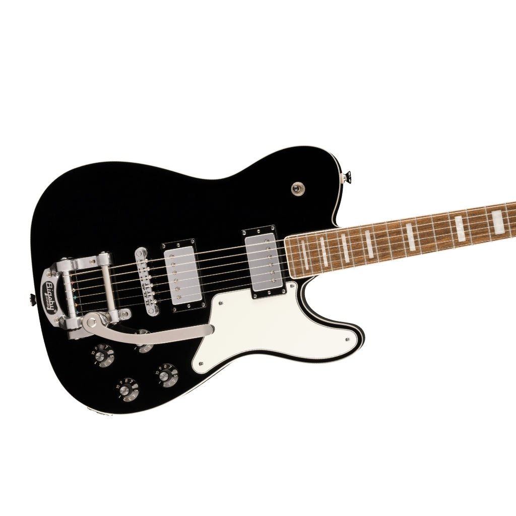 Squier Paranormal Troublemaker Telecaster Deluxe Bigsby Electric Guitar - Black, Laurel Fingerboard Electric Guitars Sky Music