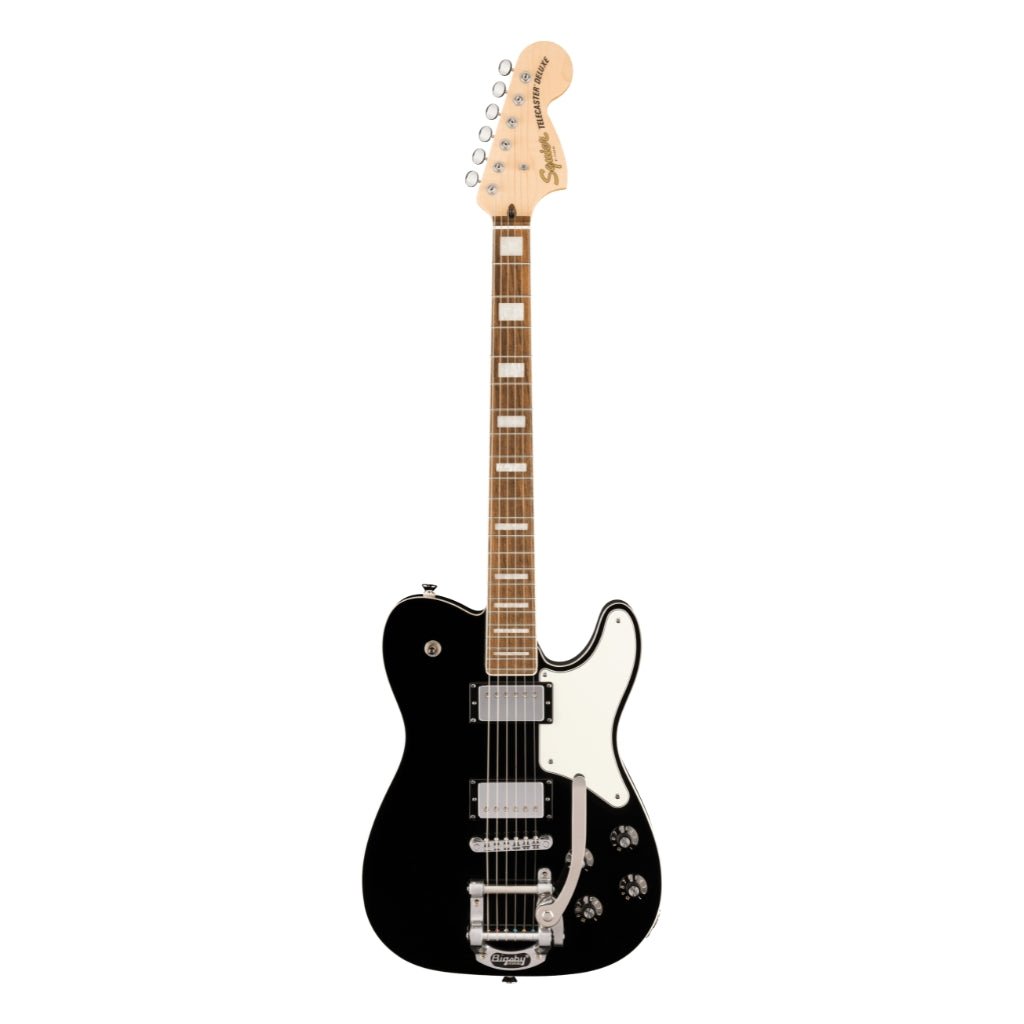 Squier Paranormal Troublemaker Telecaster Deluxe Bigsby Electric Guitar - Black, Laurel Fingerboard Electric Guitars Sky Music