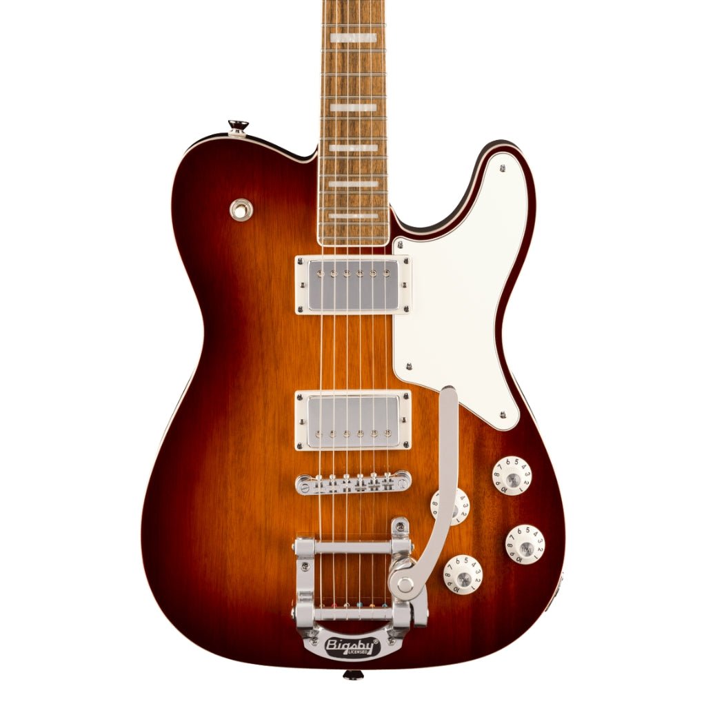 Squier Paranormal Troublemaker Telecaster Deluxe Bigsby Electric Guitar - Honey Sunburst, Laurel Fingerboard Electric Guitars Sky Music