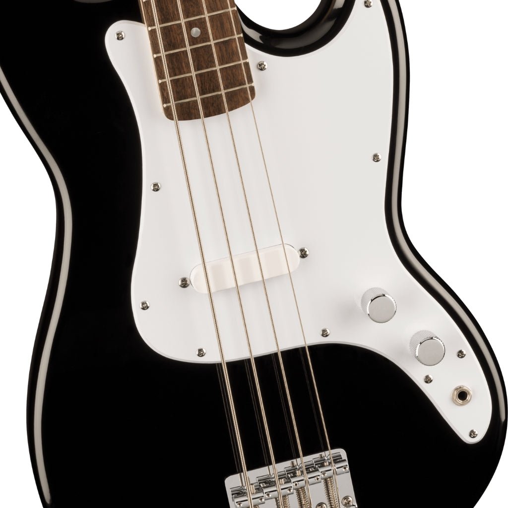 Squier Sonic Bronco Bass Guitar - Black, Laurel Fingerboard Bass Guitars Sky Music