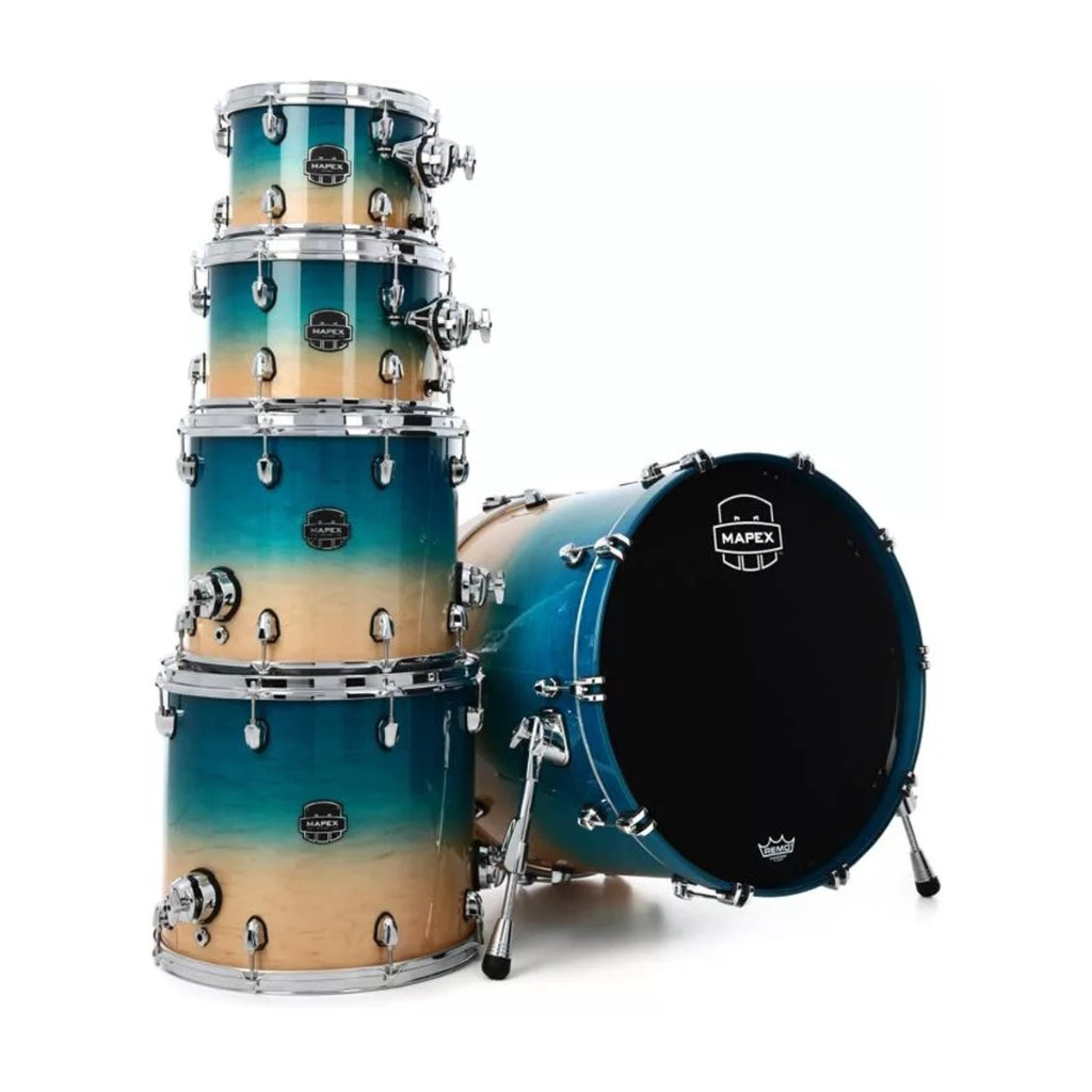 Mapex Saturn 5 Piece Studioease Shell Pack in Aqua Fade