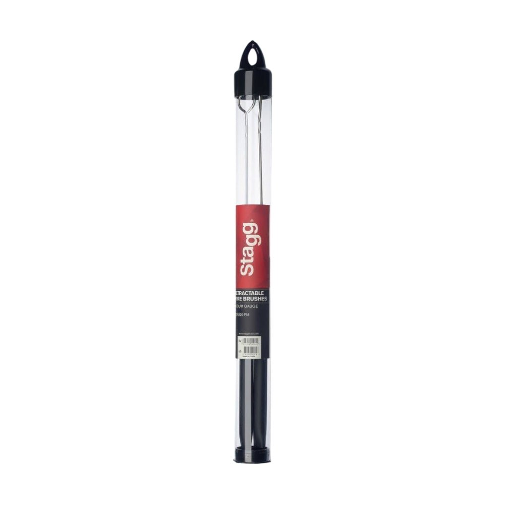 Stagg SBRU20-RM Retractable Wire Brush with Rubber Handles - Medium Drum Sticks Sky Music