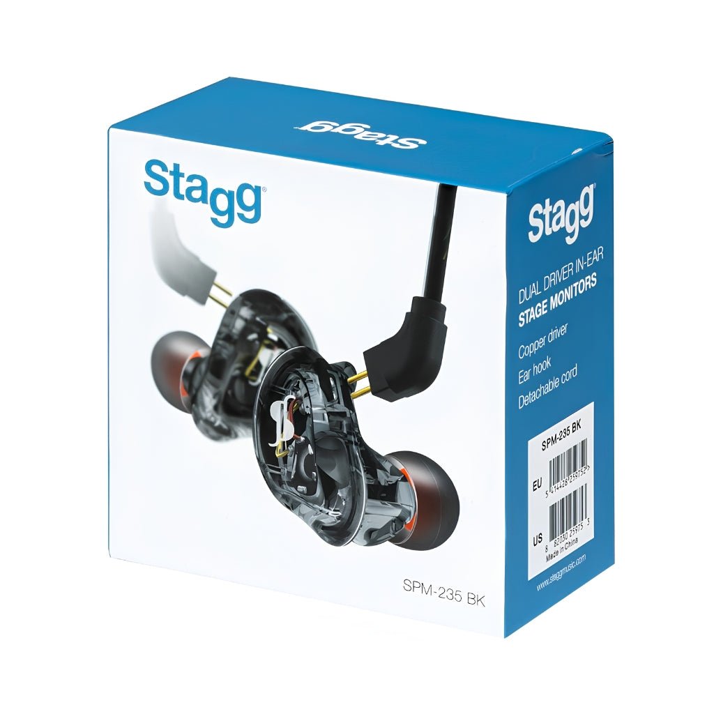 Stagg SPM-235 2 Driver High Resolution In-Ear Monitors - Black IEM Systems Sky Music
