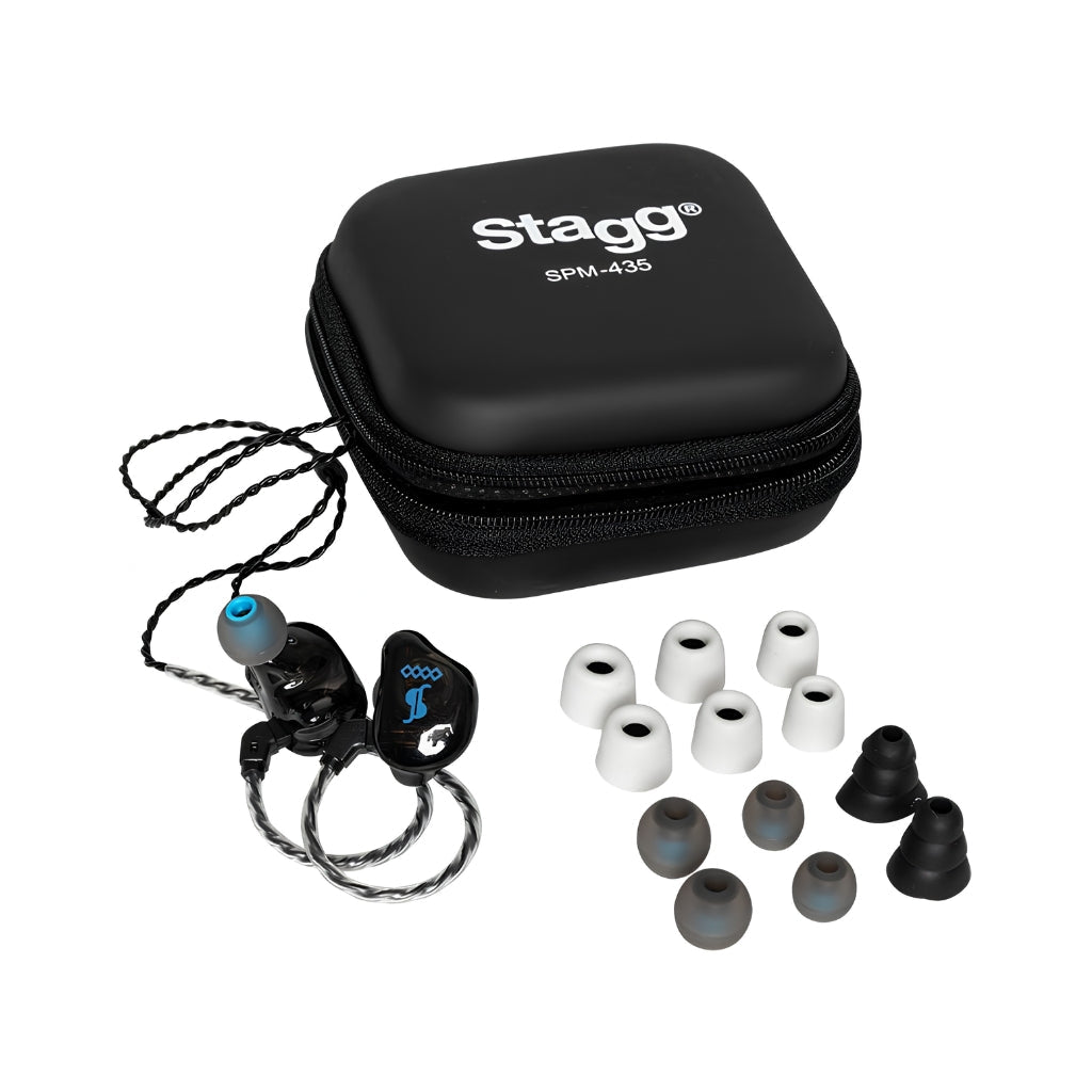 Stagg SPM-435 4 Driver High Resolution In-Ear Monitors - Black IEM Systems Sky Music