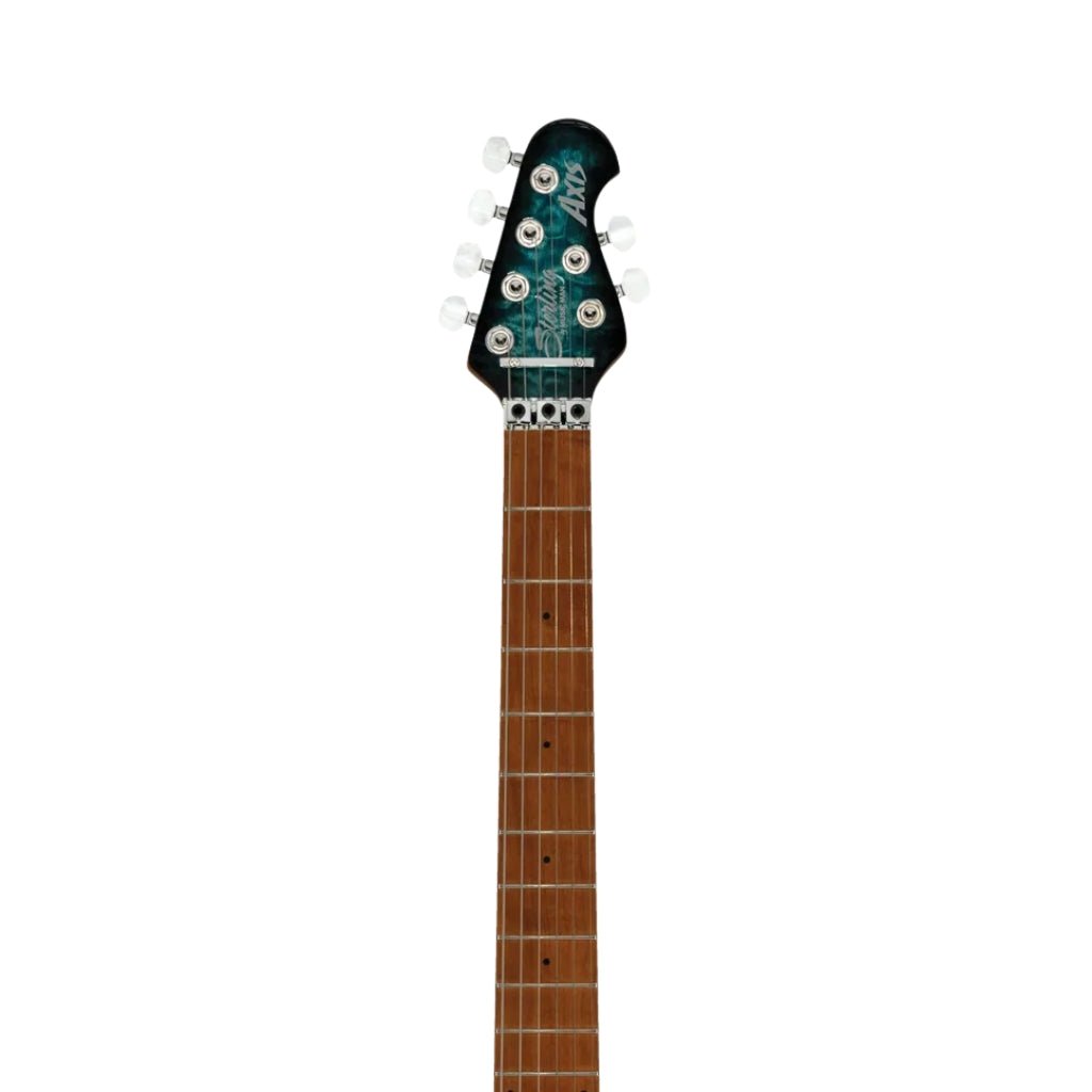 Sterling Axis Quilted Maple Top Electric Guitar - Yucatan Blue Electric Guitars Sky Music