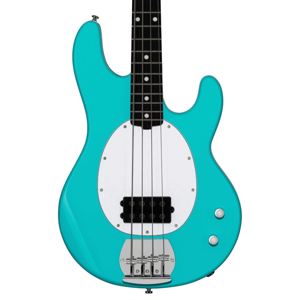 Sterling by Music Man Ray2 StingRay Bass - Electric Blue with Amaranth Neck Bass Guitars Sky Music