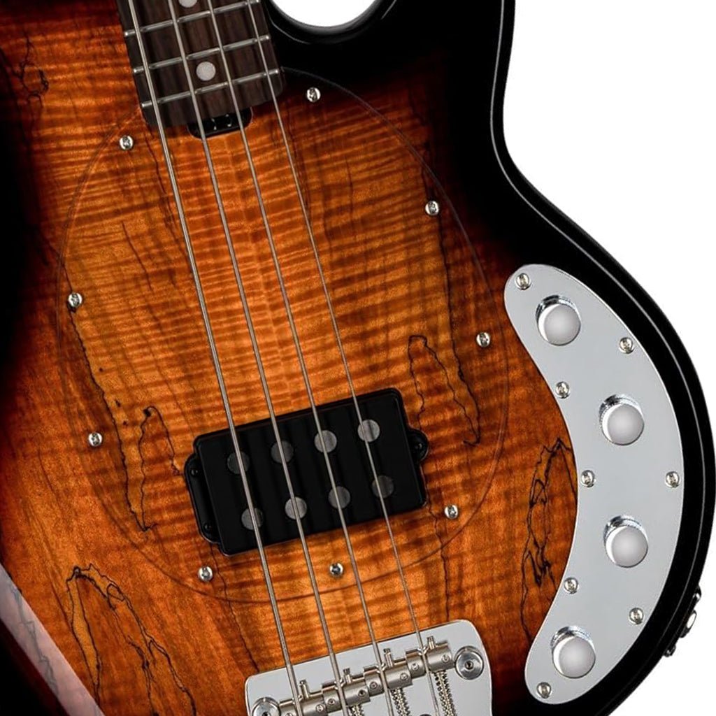 Sterling RAY34 Spalted Maple - 3-Tone Sunburst Bass Guitars Sky Music