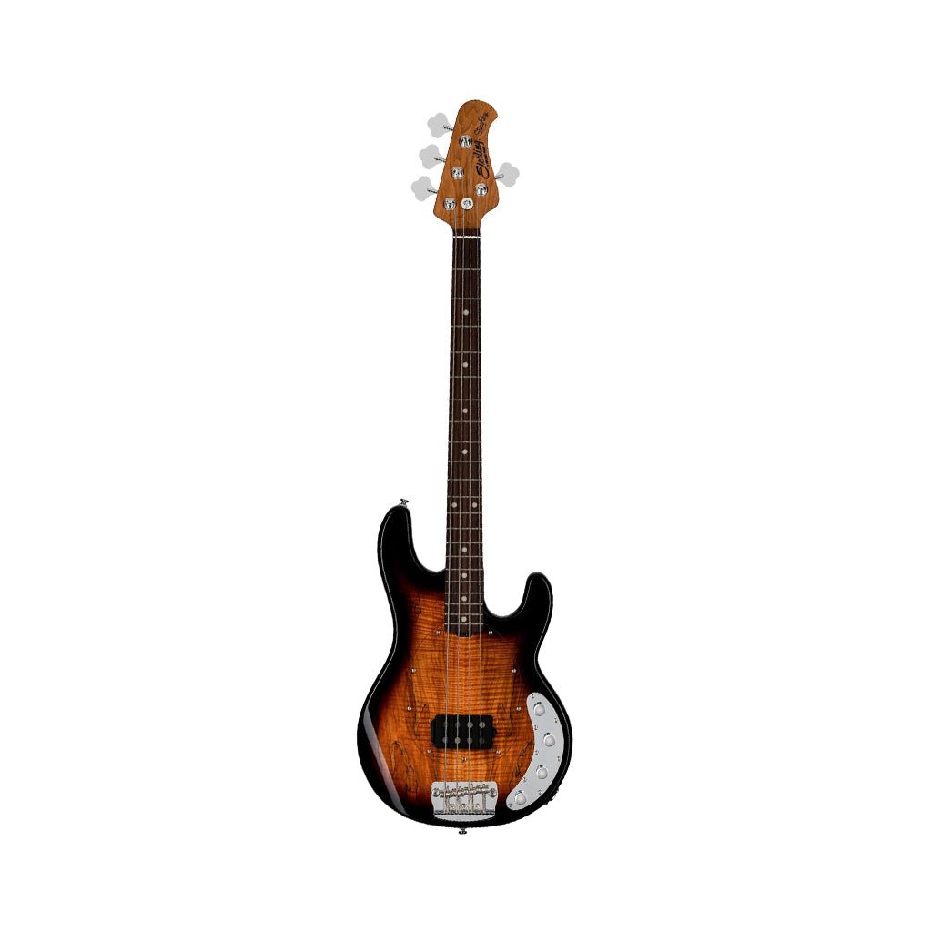 Sterling RAY34 Spalted Maple - 3-Tone Sunburst Bass Guitars Sky Music