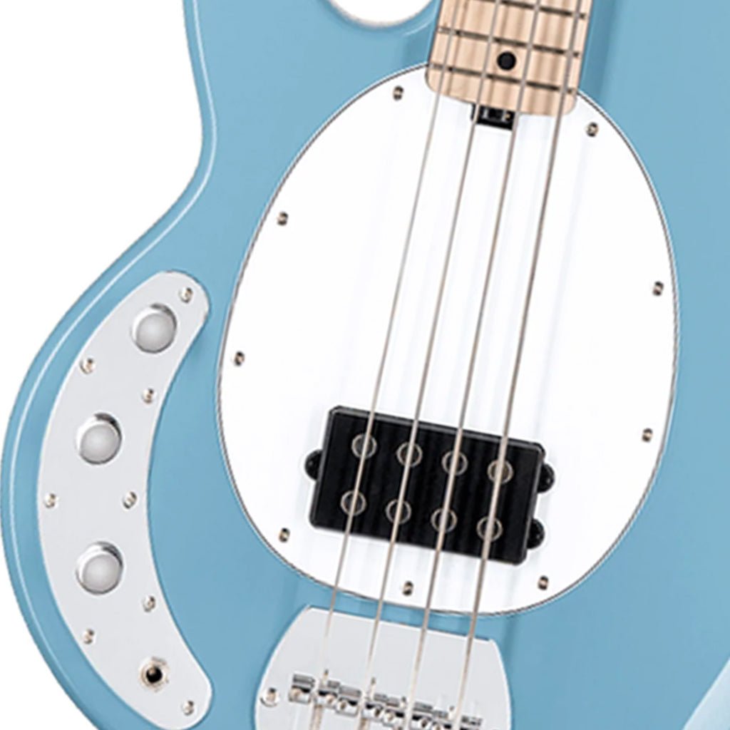 Sterling RAY4 Maple Neck Left Handed - Chopper Blue Bass Guitars Sky Music
