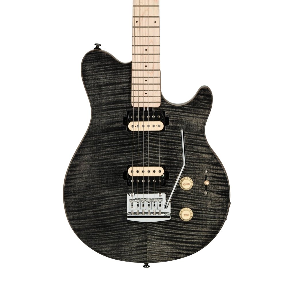 Sterling Sub Axis AX3FM Flamed Maple Top Electric Guitar - Trans Black Electric Guitars Sky Music