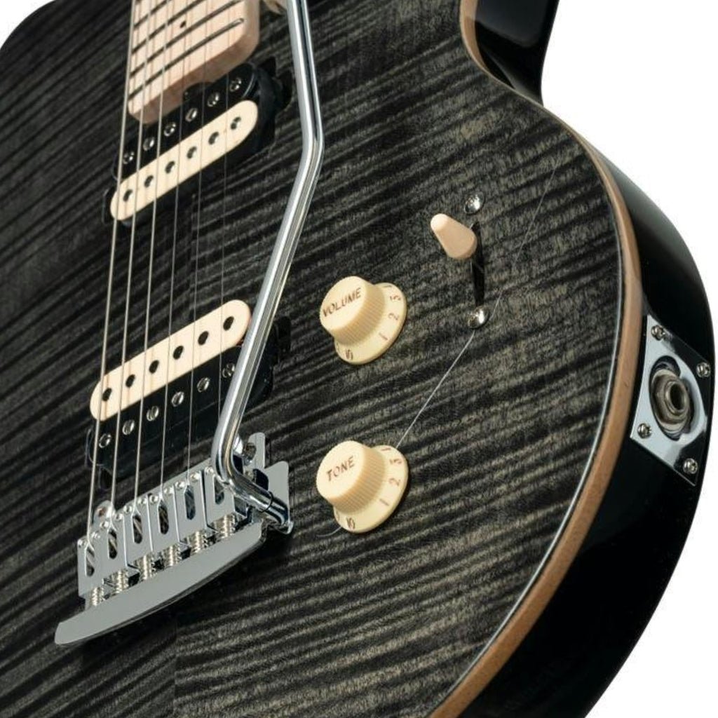 Sterling Sub Axis AX3FM Flamed Maple Top Electric Guitar - Trans Black Electric Guitars Sky Music