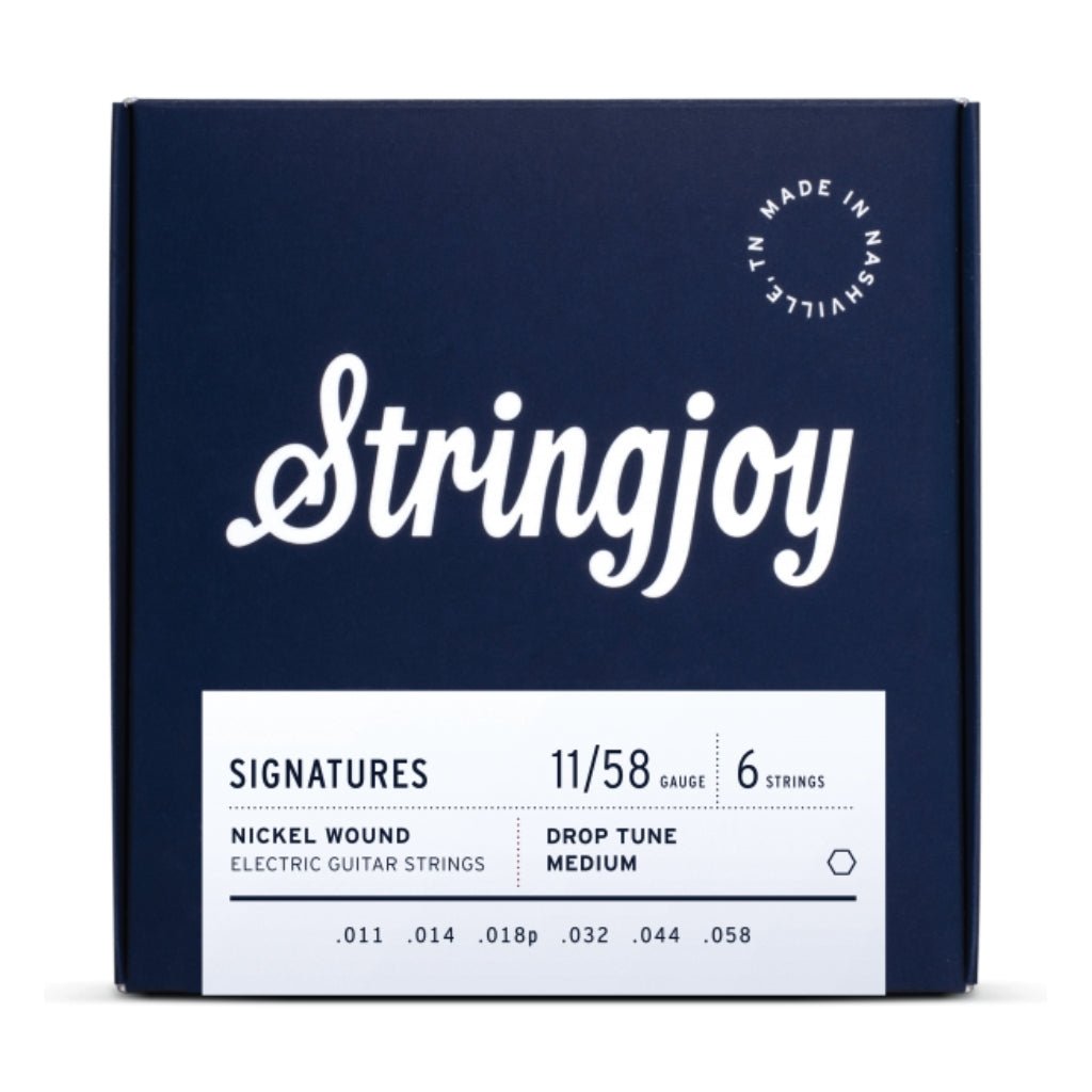 Stringjoy Signatures | Drop Tune Medium Gauge (11-58) Nickel Wound Electric Guitar Strings Guitar Strings Sky Music