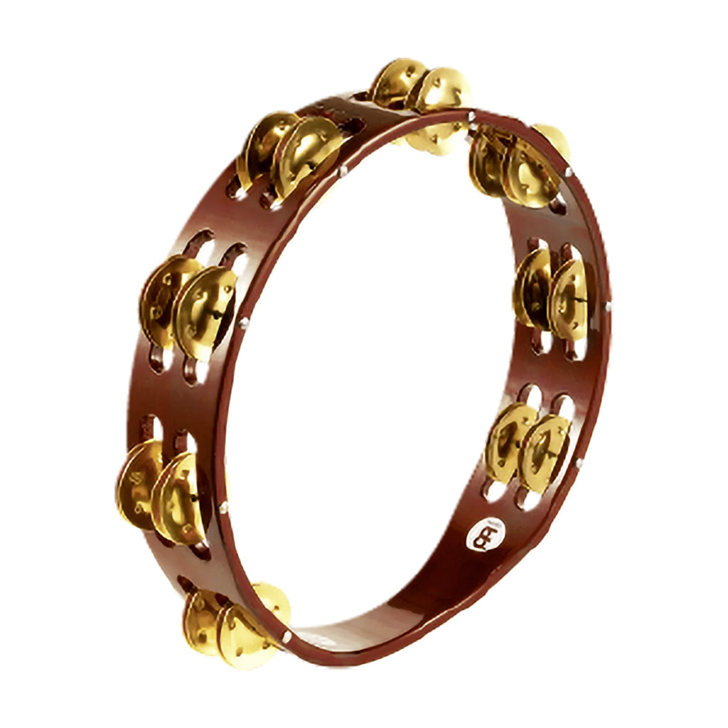 Meinl Traditional Wood Tambourine, Steel Jingles: 2 Rows, African Brown