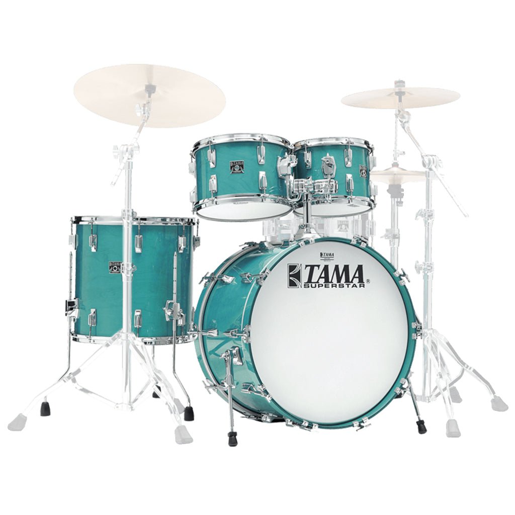 Tama 50th Anniversary Limited Superstar Reissue 4-Piece Shell Pack with 22" Bass Drum - Aqua Marine Acoustic Drums Sky Music